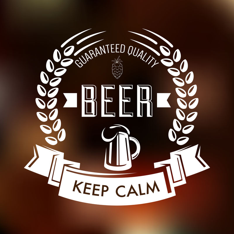 手绘啤酒标志-玻璃上满是工艺啤酒、淡啤酒、淡啤酒、粗壮的矢量图案