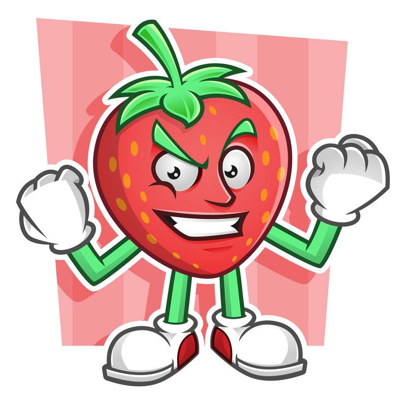 和平草莓吉祥物-草莓特征向量-苹果商标