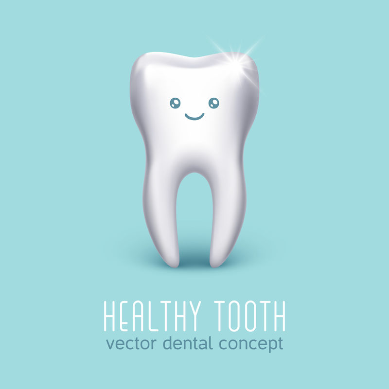 带3D人牙的矢量牙科医学海报。健康理念