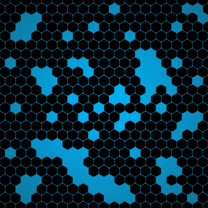 矢量抽象深蓝色背景与六边形和洞。