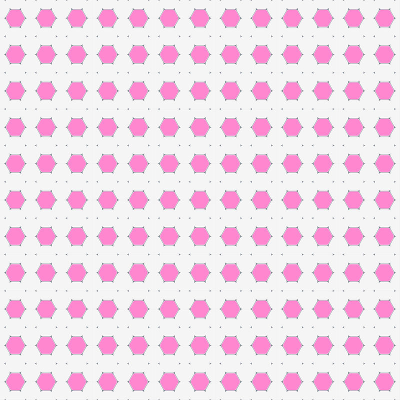 矢量无缝粉色背景图案，六边形。