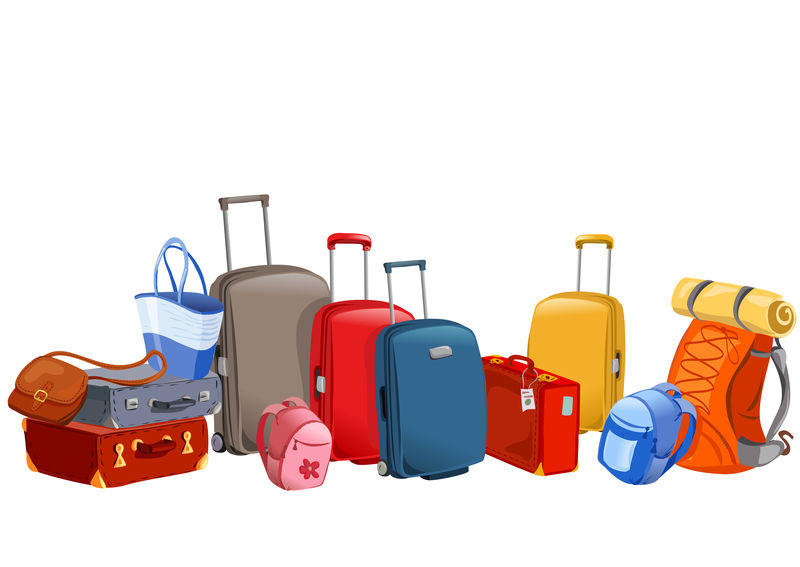 带行李、手提箱、背包、包裹的横幅
