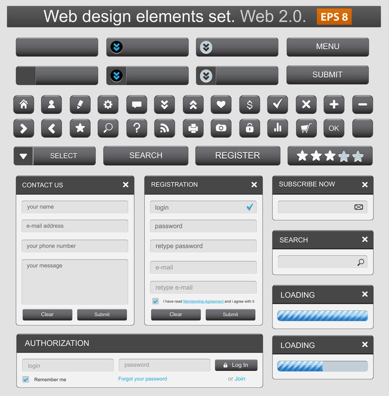 网页设计元素设置为黑色