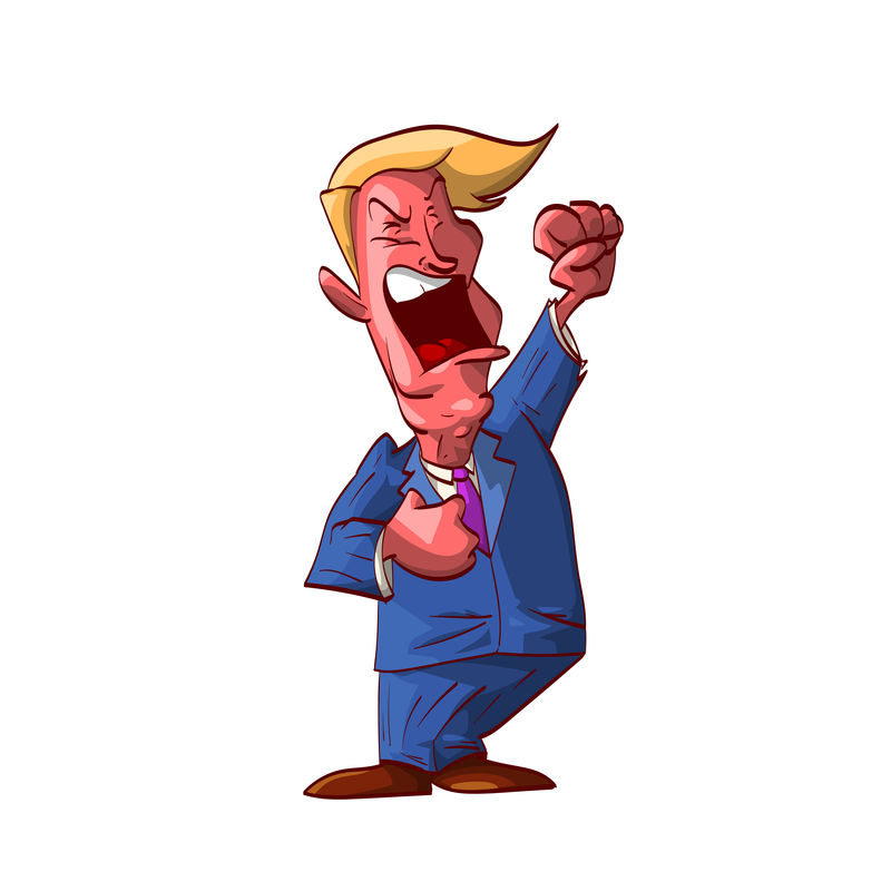 卡通愤怒的政治家