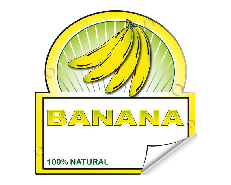 市场用香蕉抽象标签