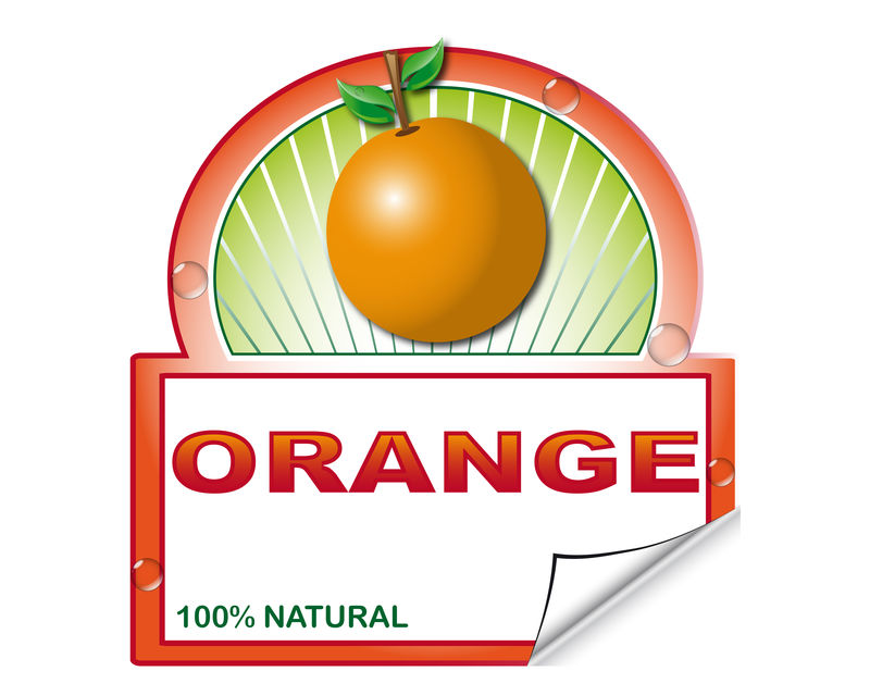 市场用橙色抽象标签