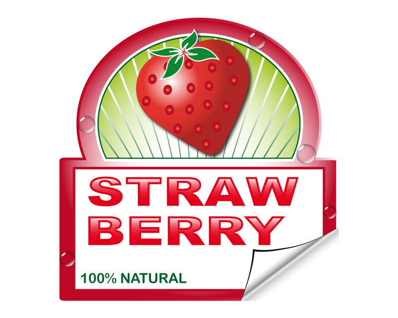 草莓市售抽象标签