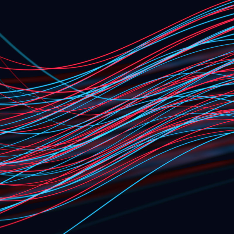 红色和蓝色抽象线背景-运动效果-夜晚-彩色背景