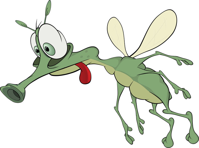 绿色昆虫-红色语言-卡通