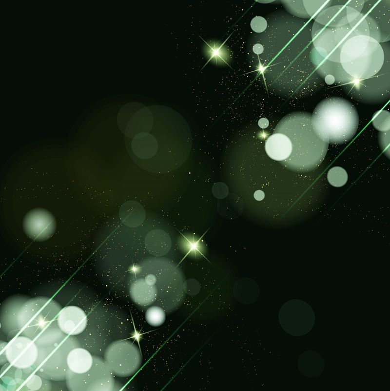 抽象的绿色背景和闪烁的星星复古-矢量图