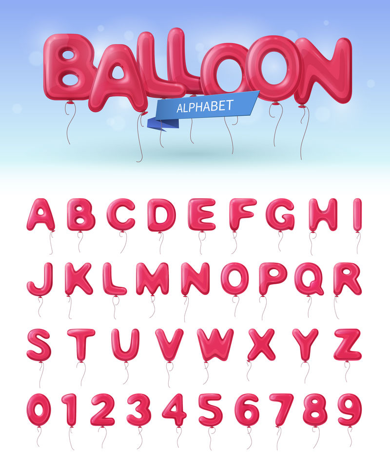 780565气球字母现实图标集