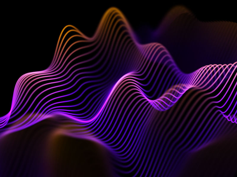 信息技术概念：抽象的蓝光波。