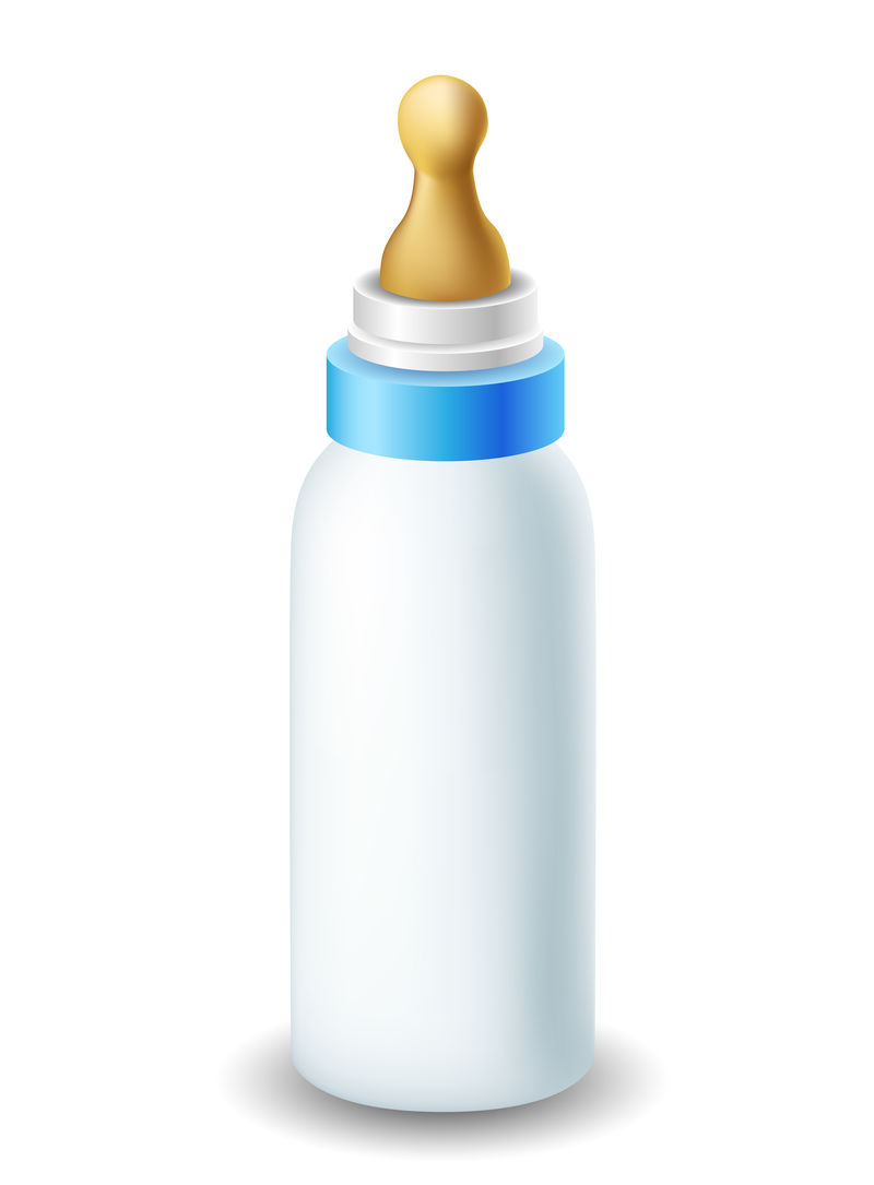 婴儿奶瓶隔离在白色照片上逼真的矢量图