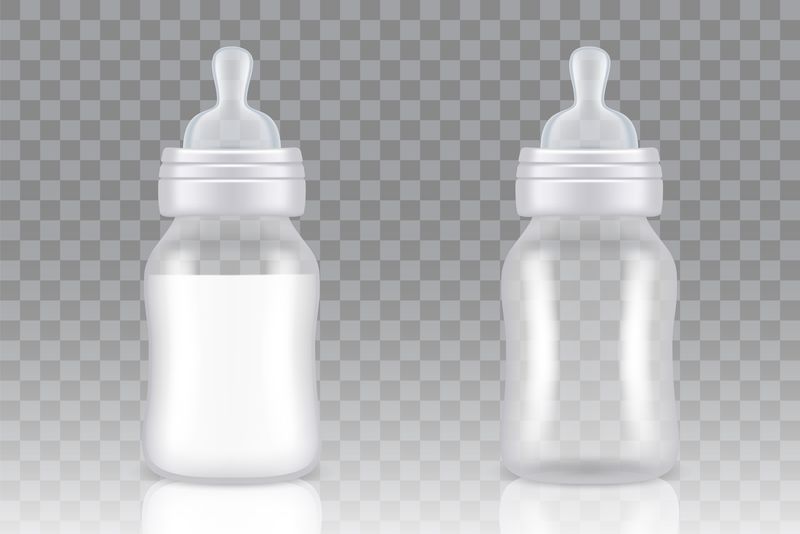 婴儿奶瓶矢量现实模型集