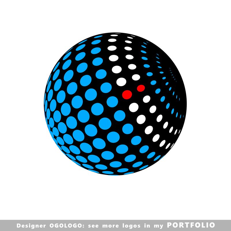 抽象向量球-矢量背景-点状球体
