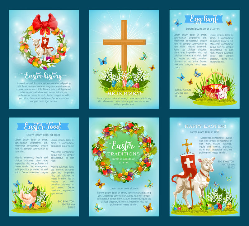 复活节传统海报模板集