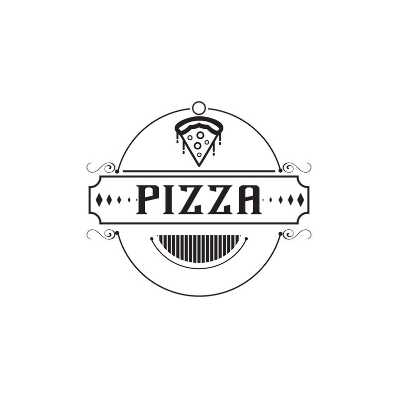 披萨标识设计矢量模板