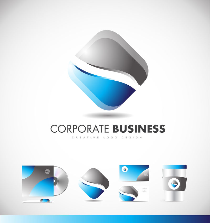 企业商务菱形标志图标设计