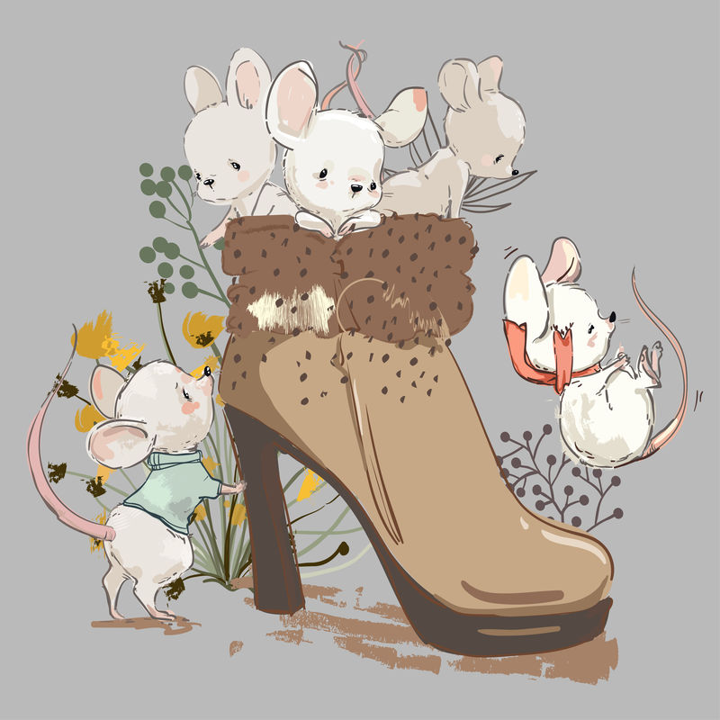 靴子里可爱的老鼠