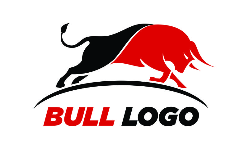 公牛标志设计矢量-白色背景上独立的公牛标志