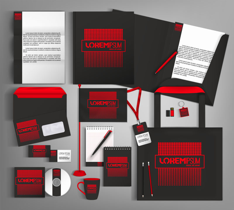 红黑时尚的企业标识模板设计。
