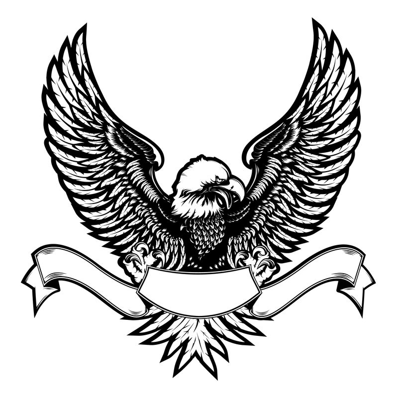 鹰矢量图-鸟-Eargle孤立在白色矢量图上-动力-爱国主义-独立性-世界自由的象征-飞鸟-爪-纹身-猎鹰的复古标志-鹰的翅膀