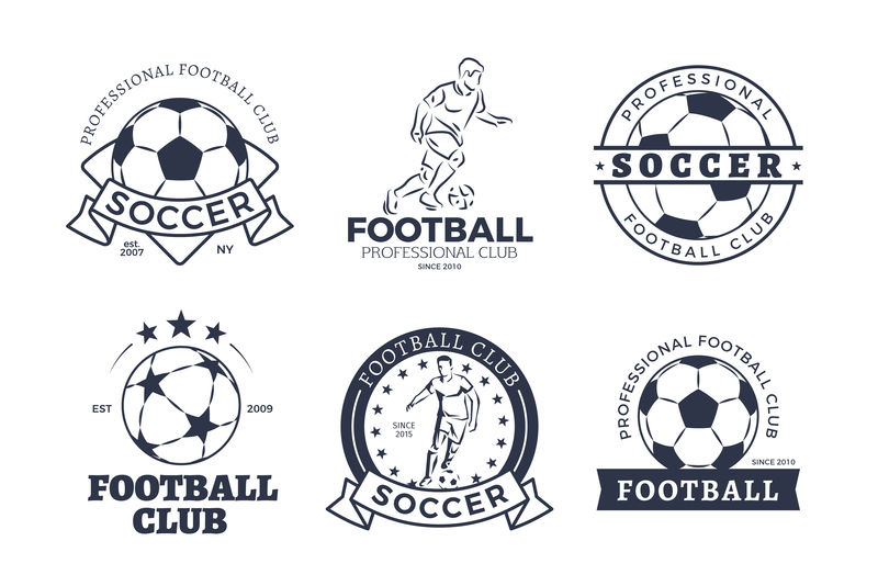 一套足球俱乐部图标平面设计
