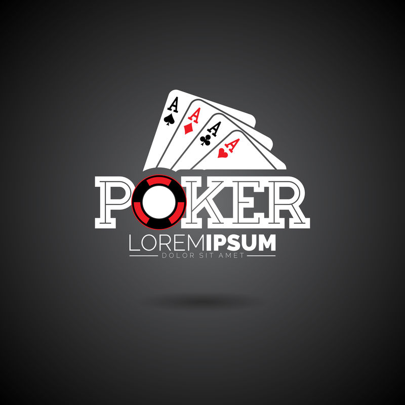矢量扑克标志设计模板与赌博元素。