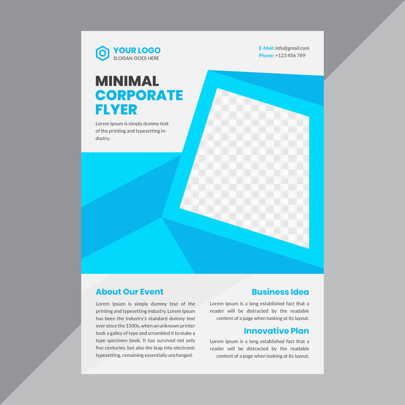 传单模板-商业手册-可编辑的A4海报设计-教育-介绍-网站-杂志封面-蓝色和粉色