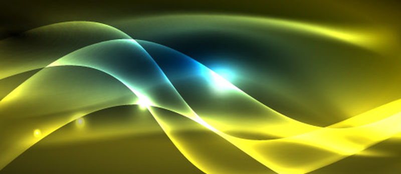 在黑暗中闪耀的抽象波-闪亮的运动-神奇的空间光-矢量技术抽象背景