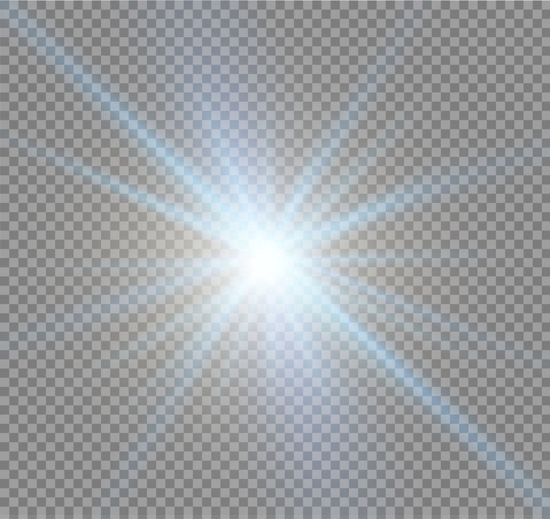 白色发光的光爆炸与透明-矢量插图与光线闪烁冷效果装饰-明亮的星星-矢量图解