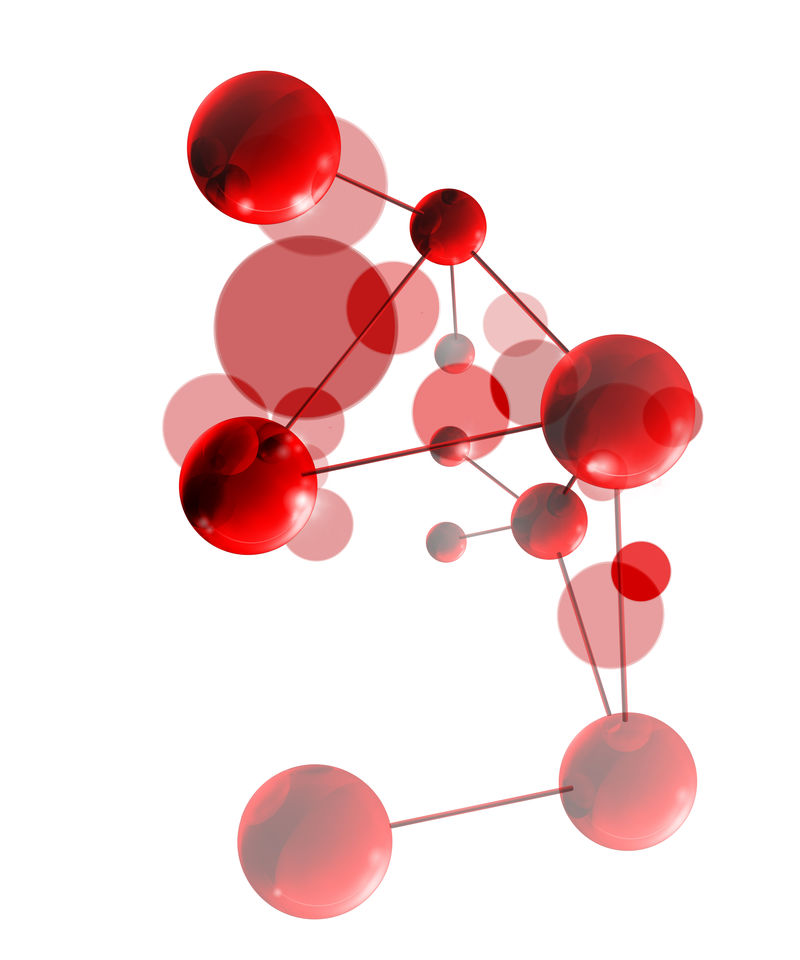 红色分子-矢量图示