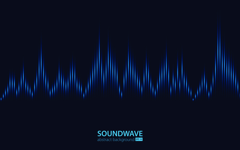声波矢量抽象背景。音乐无线电波。标志