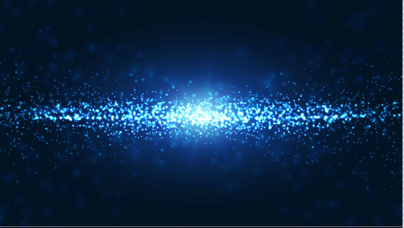 闪亮的抽象粒子背景-动态粒子爆炸背景来自数百万发光粒子的排列-EPS10矢量图