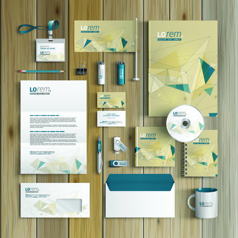 用图形和方案绘制企业形象模板设计-商务文具