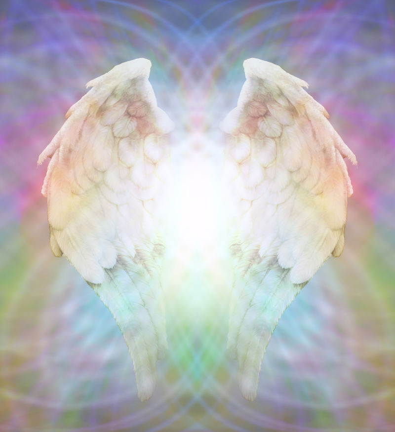 彩色矩阵网上的天使翅膀
