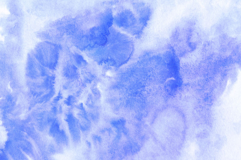 手绘蓝天白云-抽象水彩背景-插图