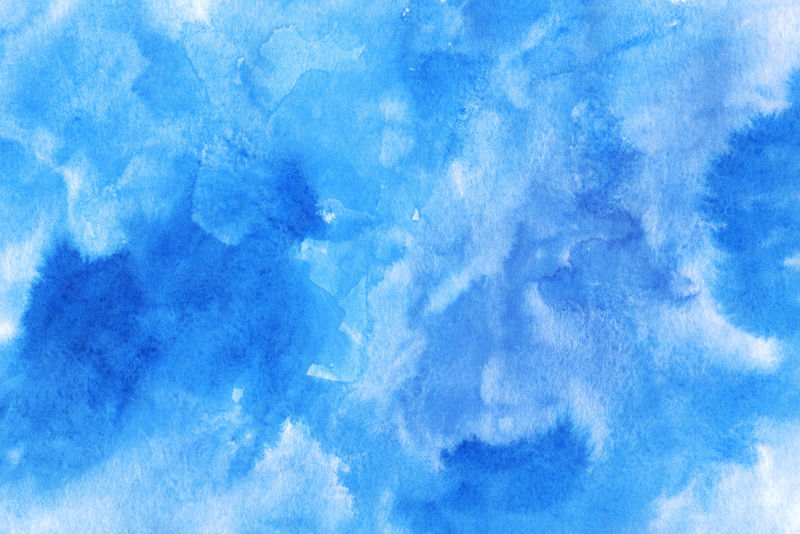 蓝天白云画水彩画-抽象水彩画背景