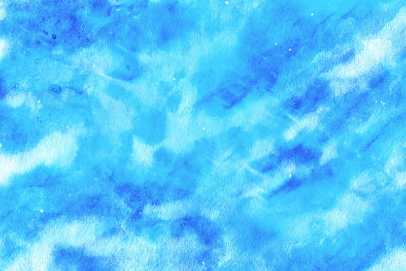 微妙的明亮蓝色水彩画手绘坚实的背景-无缝纹理