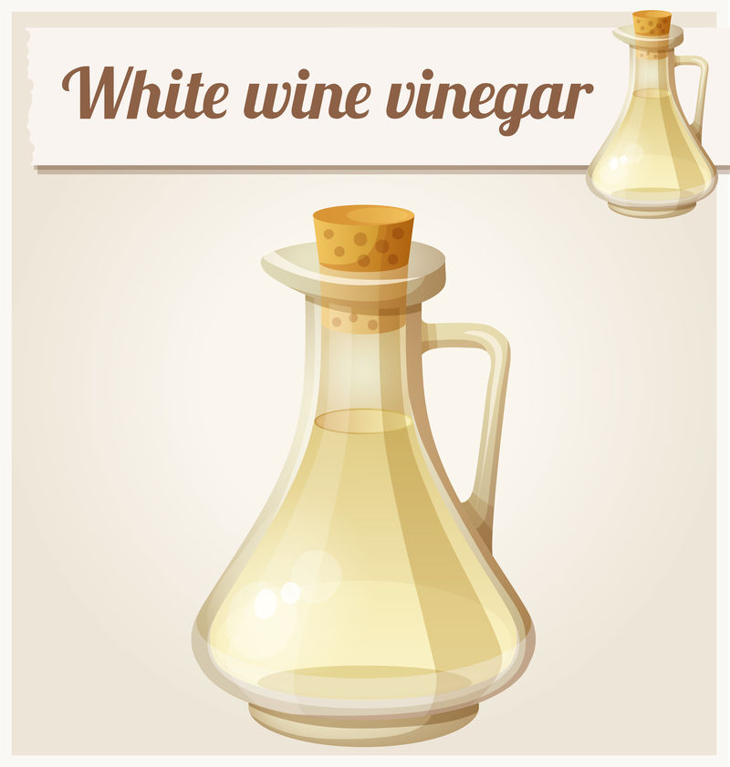 白葡萄酒醋。详细矢量图标