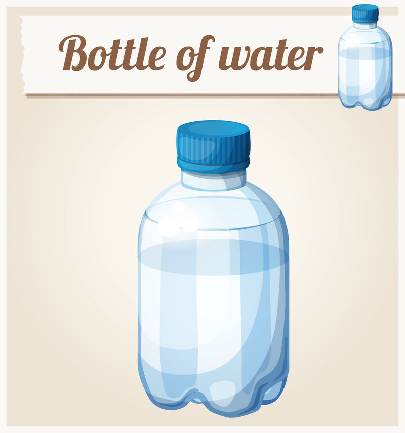 一瓶水。详细矢量图标