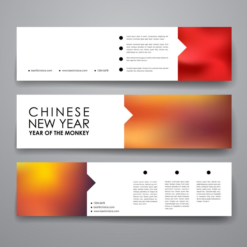 一种现代设计风格的中国新年旗帜模板