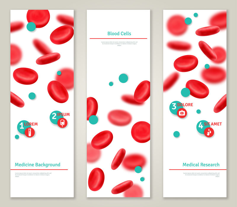 血细胞。医疗概念横幅设置。