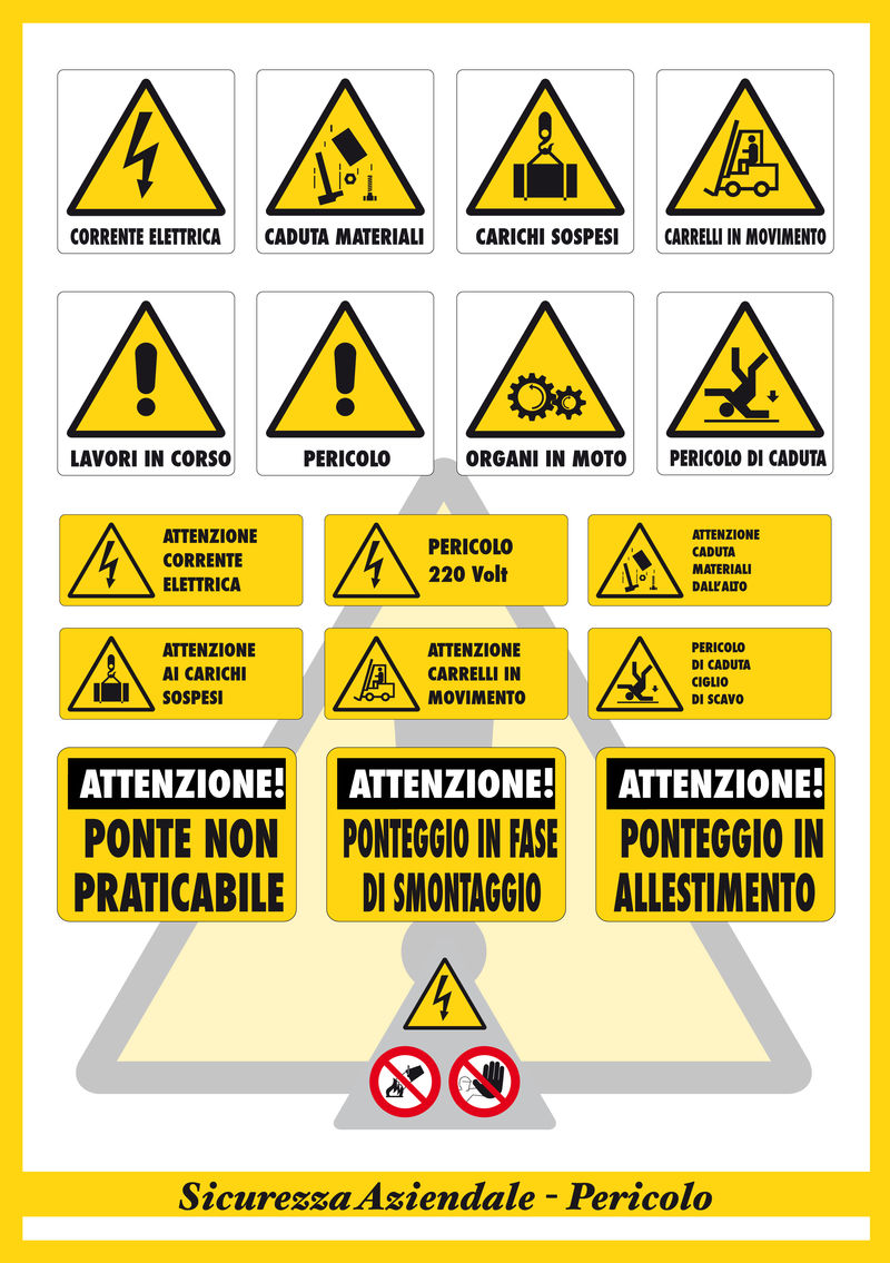 一套防滑表面的安全警示标志和符号-用于所有防滑表面的标签和标志