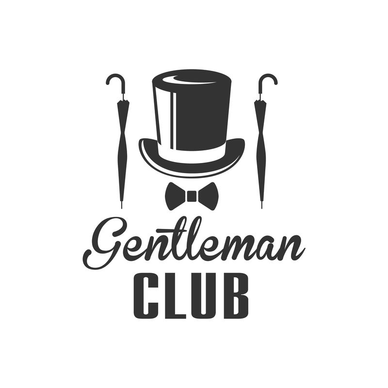 绅士俱乐部带伞标签设计