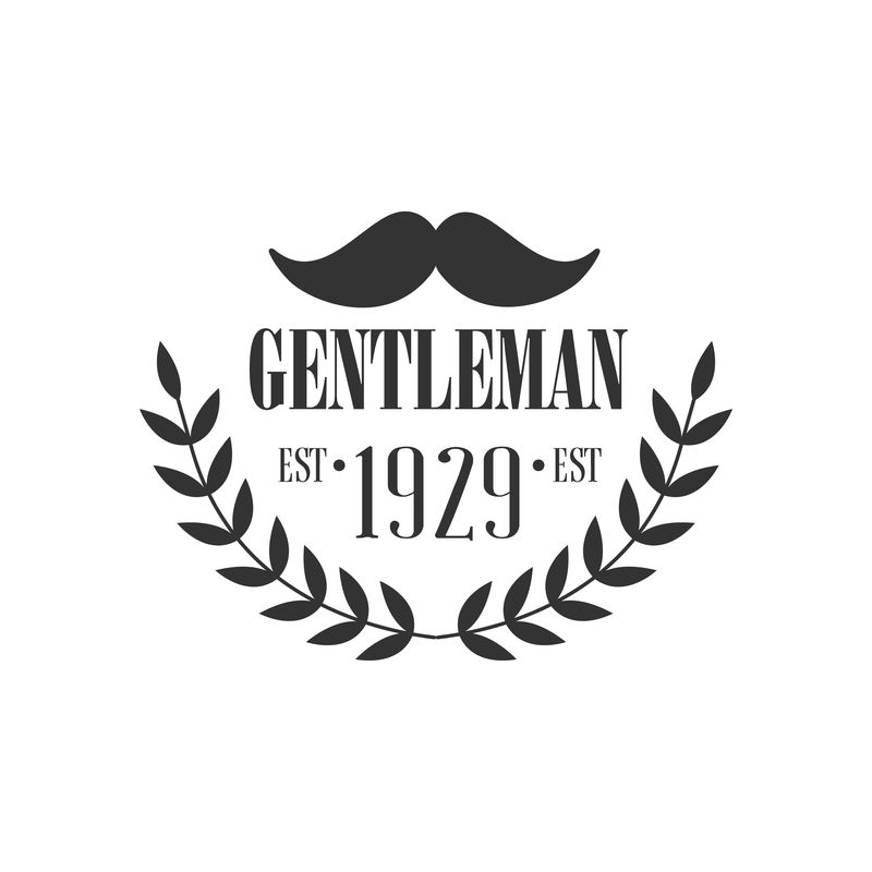绅士俱乐部小胡子标签设计