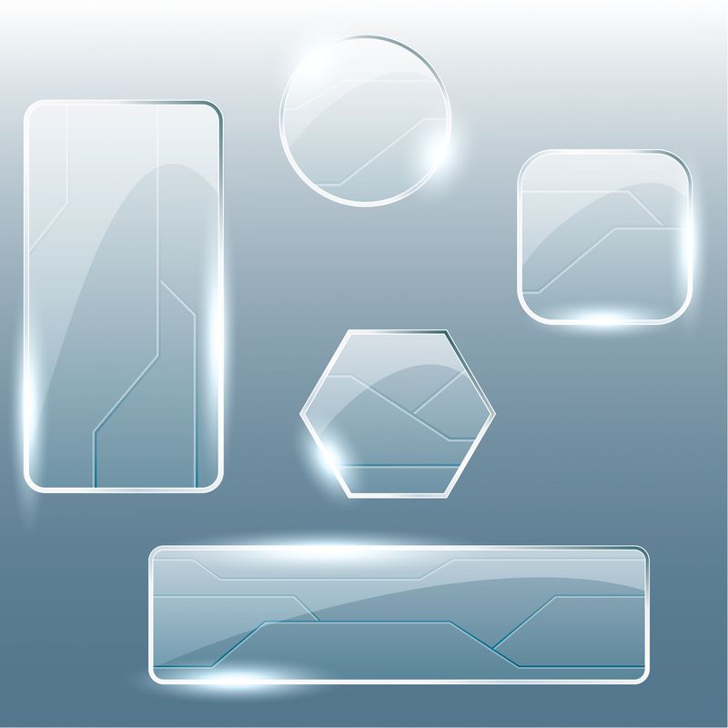 收集透明玻璃横幅（EPS10）；
