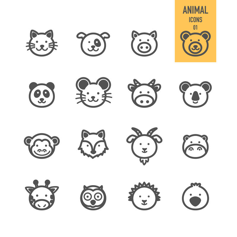动物脸-矢量图解