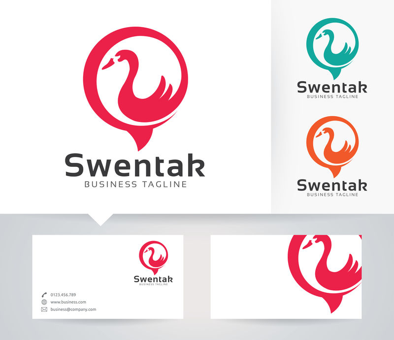 Swan Talk-矢量徽标模板