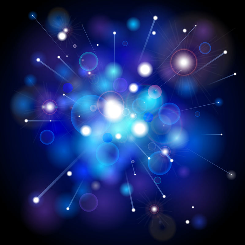 抽象蓝光背景-空间壁纸-大爆炸-矢量设计